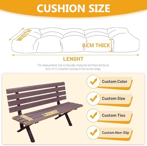 Coussin de banc épais 8 cm antidérapant fini les assises dures