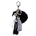 Produktbild Fliyeong  Haar Ball Pompon Charme Quaste Anhänger Schlüsselbund Für Frauen Autoschlüssel Ring Handtasche Zubehör schwarz Kreative und Nützliche