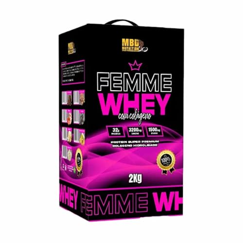 Whey Protein Femme 2kg (caixa) MBD Nutrition c/Colágeno Sabor Morango