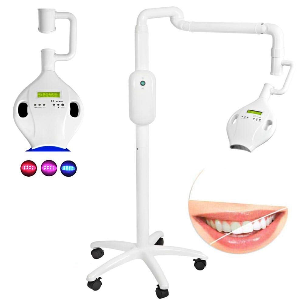 Máquina de blanqueamiento de dientes móvil con 8 lámparas LED azules, acelerador LED de blanqueamiento rojo/azul/morado