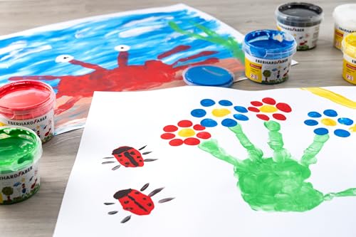 Eberhard Faber 578806 - Fingerfarben EFA Color, 6 Farben mit je 100 ml, Fingerfarben Kinder ungiftig