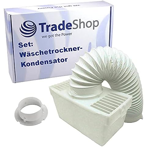 Trade-Shop Universal Set Wäschetrockner-Kondensator, Entlüftungsschlauch, Anschluss-Adapter passend für viele Abluft-Wäschetrockner Cover