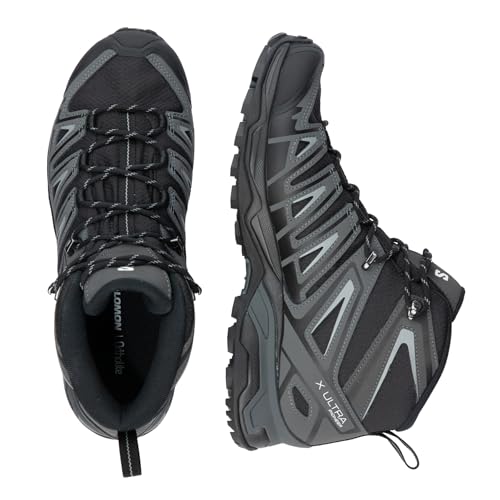 Salomon Men's X ULTRA PIONEER MID CLIMASALOMON™ WATERPROOF Hiking Boots for Men, Black / Magnet / Monument, 10