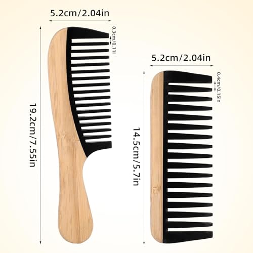 Peines de Madera de Dientes Anchos, Pack de 2 miniatura 2