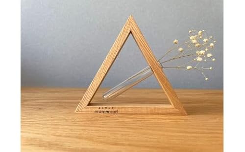 三角形の一輪挿し (タモ材) これ一つで壁掛け、置き型、上下斜めが全部楽しめる [0112]
