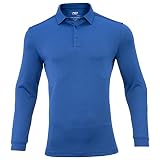 PGM Men's Long Sleeve Golf Polo Shirt Moisture Wicking and Breathable Lightweight Polyester Spandex