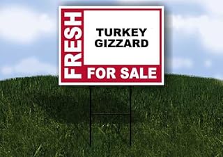 TURKEY GIZZARD Fresh For Sale Pink 1 Single Sided 18x24 in Yard Road Sign w/stand