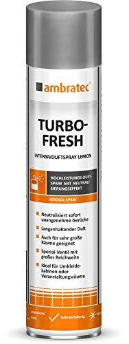 Ambratec Turbo-Fresh 600 ml Lemon hochwirksames Intensivspray zur sofortigen Neutralisierung unangenehmer Gerüche 1 Sekunde sprühen reicht für 200 m3