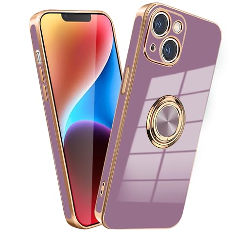 MiaoKeDa i Phone 13 mini �p�� �P�[�X �����O �ϏՌ� ��phone13Mini �����O�t�� �X�}�z�P�[�X TPU �ԍڃz���_�[ �X�g���b�v�z�[���t�� ���b�L���H �J�o�[ �p�[�v��