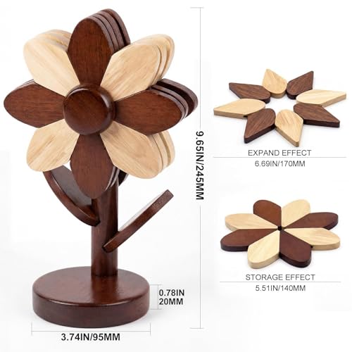 Salvamanteles de madera decorativo de alta resistencia para cocina y encimeras 7