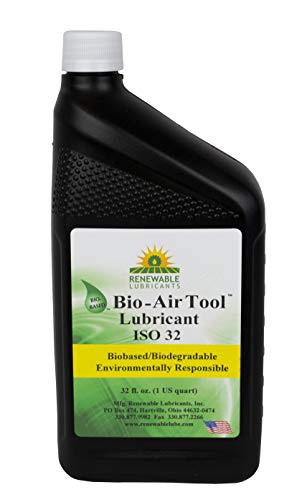 Renewable Lubricants 83111 Bio-Air Tool ISO 32 Lubricant Oil, 1 qt Bottle,yellow