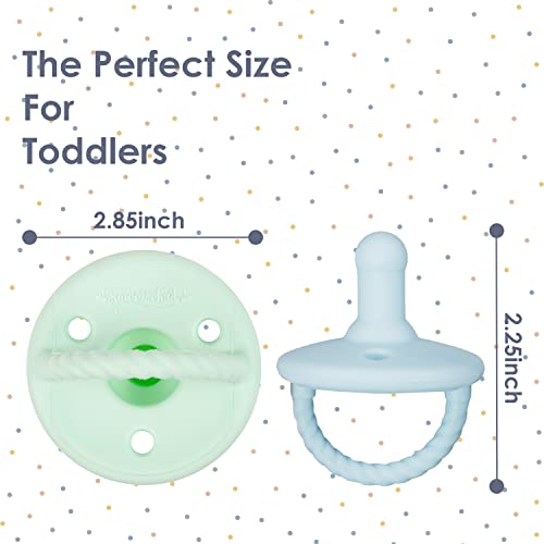 Sweet Child Soothie Pacifiers 0-6 Months, Set Of 6 Ultra-Light Silicone Binkies With Collapsible Handle & 3 Air Holes For Added Safety, Best Newborn Pacifiers For Baby Boys Or Girls #TOP3