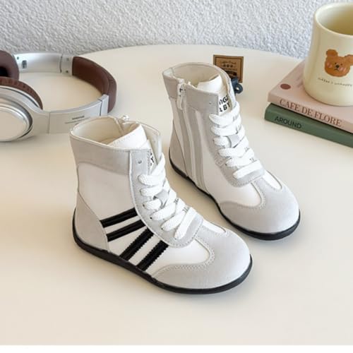 Boys Girls High Top Causal Sneakers Athletic Wrestling Boxing Shoes Side Zipper Booties2