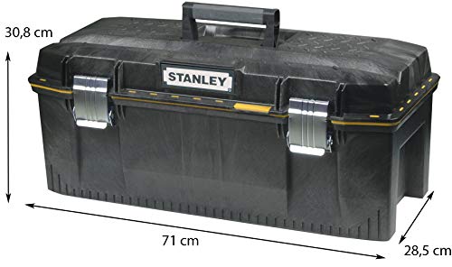 Stanley 1-93-935 Boite À Outils Étanche Gamme FatMax - Polypropylène Robuste - Étanche À L'Eau Et Anticorrosion - Cadenassable - Rainure En V Pour Coupe D'Appoint - Poignée Bi Matière -Grande Capacité Multicolore