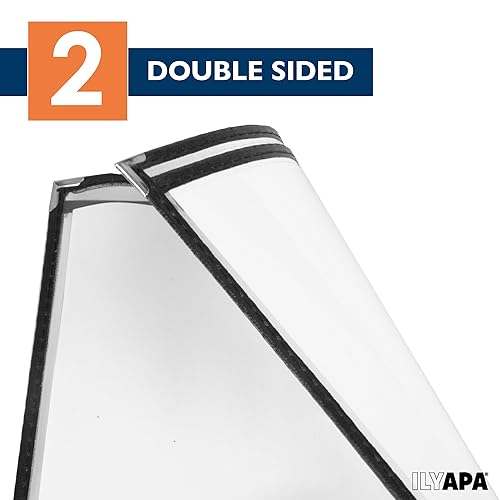 Image of Ilyapa Clear Menu Covers, 8.5x14 Inch - 30 Pack, 2-View Single Page Design | Durable PVC Plastic Sheet Protector, For Restaurant Menu Display, Double-Stitched Edges