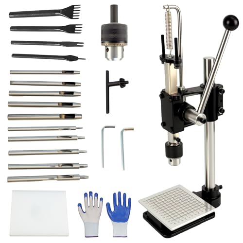Perforadora de cuero para la máquina perforadora de cuero para manualidades y manualidades, compatible con cortadores de galletas y cinceles