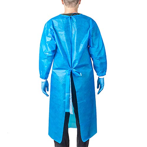 Ever Ready First Aid Vestido de isolamento descartável nível 2 com punho, não cirúrgico, azul - 10 u