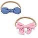 Dodo Babies Baby Girl Headband Set – 10 Soft, Stretchy Bow-Accent Headbands in Floral, Denim, Solid and Print Ribbons – Plus Bonus Universal Pacifier Clips & Binky Case