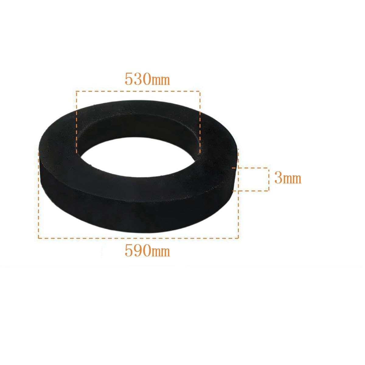 1 x podkładka płaska EPDM z uszczelką, 530 x 590 x 3 mm