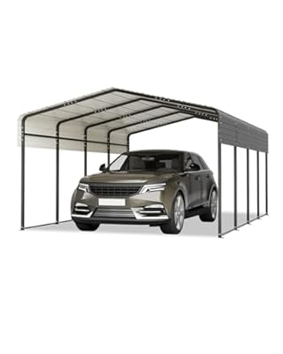 13x20ft Heavy-Duty Metal Carport, Galvanized Steel Shelter for Tractors, Trucks & RVs, Heavy Duty Carport Canopy with 2800lbs Snow Load & 12 Wind Rating