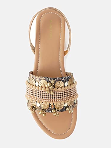 Image of Marc Loire Women's Embroidered and Embellished Flat Fashion Sandals