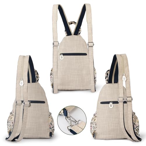 Image of Ladys Convertible Sling Bag, Hand Craft Artisan Purse, Beautiful Canvas Premium Casual Day Mini Backpack for Women (Vase)