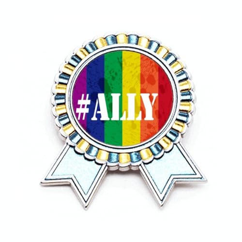 Broche Ally LGBT arc-en-ciel en métal M pour afficher votre soutien gais