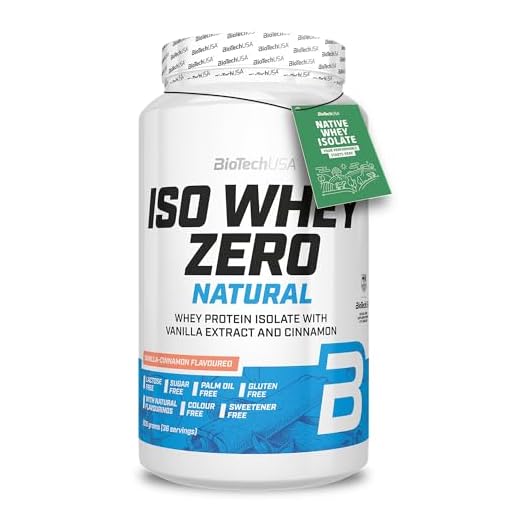 BioTechUSA Iso Whey Zero Natural Protein-Pulver | 80% Protein | Natürlich aromatisiert | Glutenfrei | Laktosefrei | Keine Zusatzstoffe | Keine Farbstoffe | 908g | Vanille-Zimt