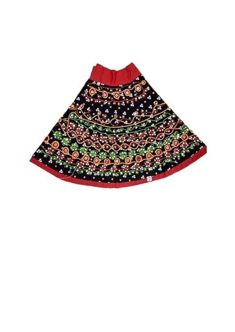 Image of PK HUB Girl's Cotton Radha Dress - Traditional Lehenga Choli with Dupatta | Readymade Chaniya Choli for Garba, Dandiya & Janmashtami | Ethnic Costume for Girls (Set of 3)