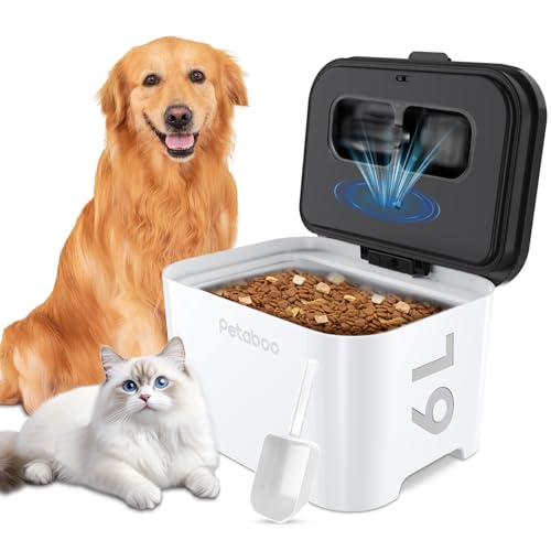 真空保存容器 ペットフード Petaboo【-15kPa自動真空で食品を鮮度キープ】ペットフードストッカー 自動真空 6L 大容量 自動密閉容器 充電式 猫 犬 フード 保存 フードストッカー フリーズドライフード 防虫 湿気防止 酸化防止 お手入れもしやすい