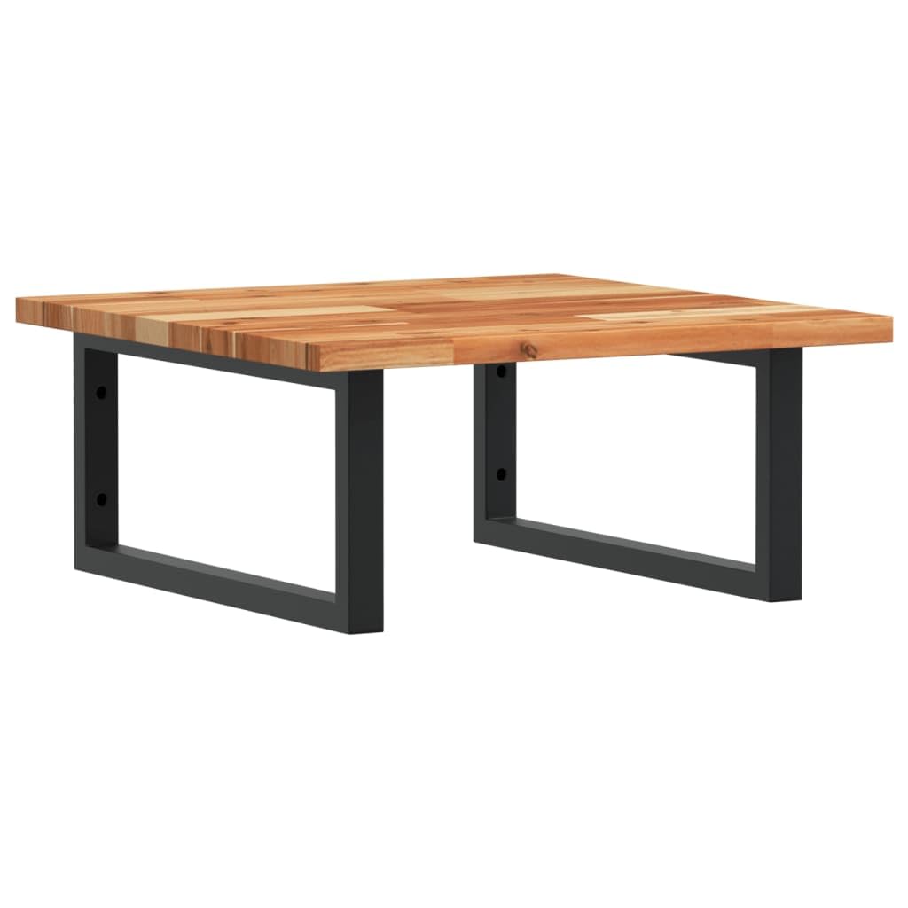 Étagère de vasque bois massif acacia support mural meuble salle de bain acier