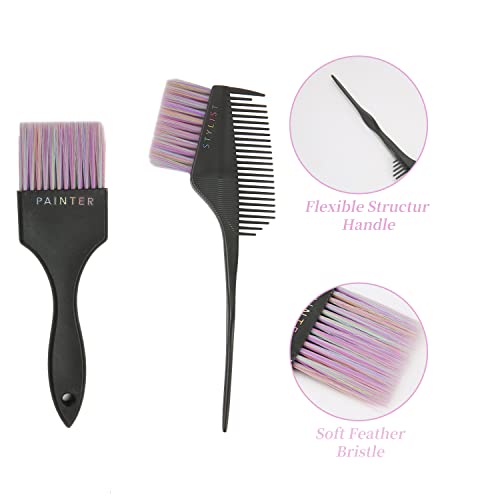 Balayage Hair Dye Color Brush Set Hair Comb Tool Kit Coloring Brushes Dye Applicator Tools For Salon Use Home Diy Dyeing-2 Piece #TOP5