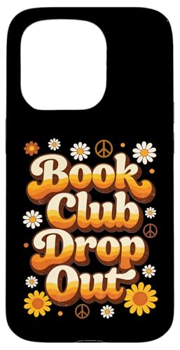 Book Lover Bookish Retro 70s Sunset Book Club Drop Out Case for iPhone 15 Pro