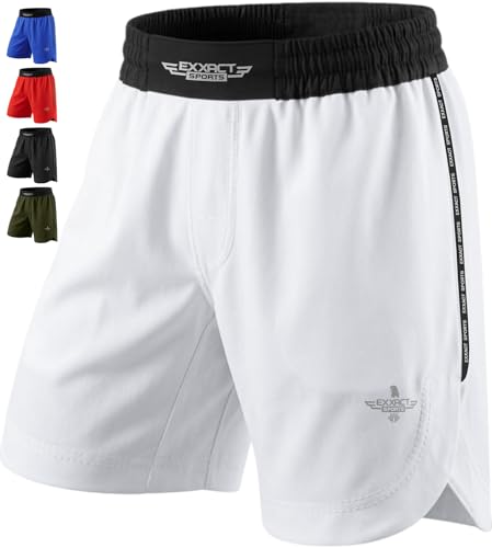 Exxact Sports MMA Shorts, No Gi BJJ Shorts for Men (White, A3XL)