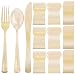 300pcs Gold Plastic Silverware, Party Plastic Flatware, Disposable Gold Glitter Cutlery, 100 Gold Forks, 100 Gold Knives, 100 Gold Spoons,Supernal