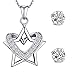 Produktbild Gilind 925 Sterlingsilber -Stern-Herz-Halskette und Ohrringe Set für Damen + Geschenkbox (Star + Heart)