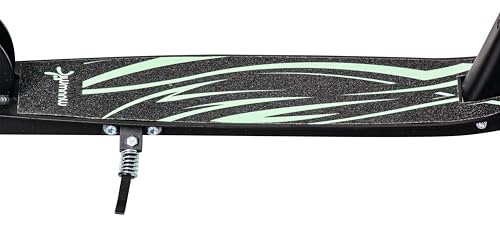 muuwmi Aluminium Scooter Plus - Tretroller, 205 mm, ABEC 7, GS-gepr&uuml;ft, h&ouml;henverstellbar, XL-Deck, Mint-schwarz