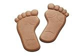 Das Deko-Füsse Paar (Gartenweg-Tritte) von Kobolo sind aus hochwertigem Metall in einem ansprechenden Rostbraun gefertigt