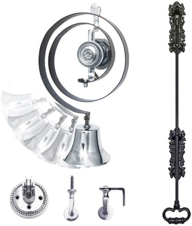 House of Brass Polished Chrome Traditional Butlers Bell Kit with Black Iron Pull
