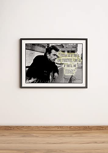 James Dean Motivational Quote Poster Inspirational Posters Hollywood Vinyl Picture Merchandise Tapestry Photographs Legendary Greatest Denim Icon Rebel Iconic Vintage Wall Art Decor Autographed P106 #TOP5