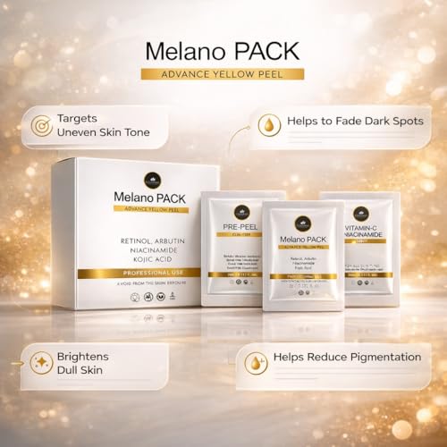 Image of Melano Pack Advance Yellow Peel | Exfoliating & Brightening Facial Pack | Helps Improve Skin Radiance, Smoothness & Even Tone | Reduces Pigmentation | Single Session Pack - 2g (3 Sachets)