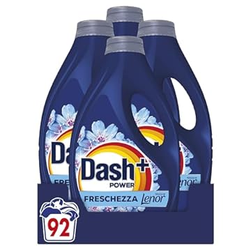 Dash Power Detersivo Liquido Lavatrice, 92 Lavaggi (4x23), Freschezza Di Lenor, Risveglio Primaverile, rimuove addirittura gli odori di sudore vecchi di 7 giorni, per una pulizia impeccabile