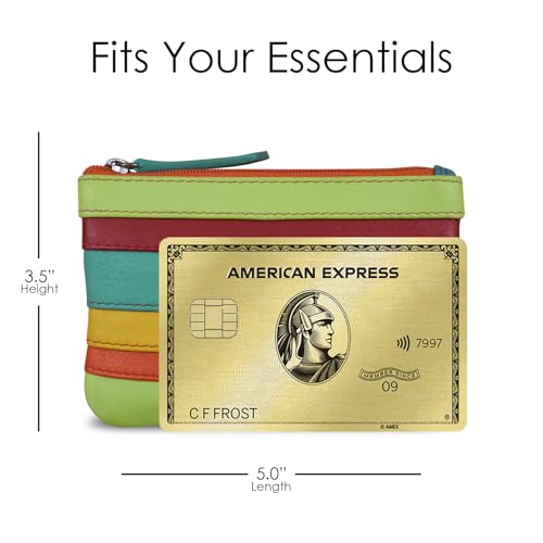Image of ili New York Leather Mini Compact Coin Purse - Citrus