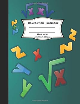Composition notebook Wide ruled 8.5 x 11 inch 200 page: Green math calculus, Large composition book journal for school student/teacher/office