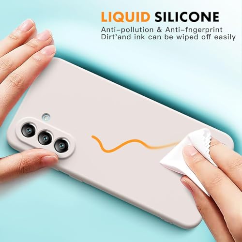 Image of DIZORO Microfiber Candy Case for Samsung A36 5G Smooth Touch Cushion Liquid Soft Silicone Gel Rubber Phone Cases Non-Slip Full Body Protective Shockproof Back Cover (Stone Grey)