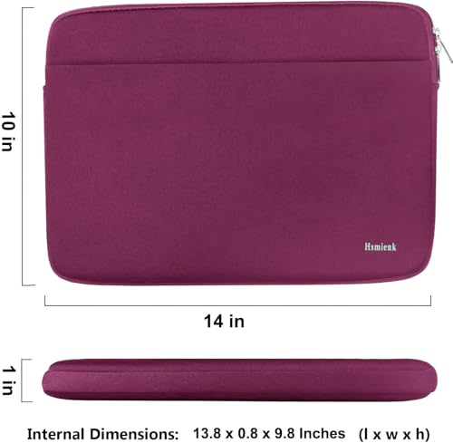 Image of Laptop Case 14 inch, Shockproof Protective Notebook Cover Bag with Accessory Pocket, Carrying Laptop Sleeve Compatible for MacBook HP Lenovo Dell Asus Acer, Rose Red