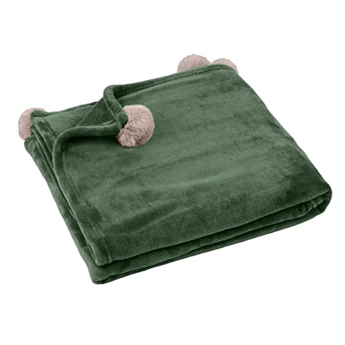 Stof - Plaid - Taille 130x160 cm - 100% Coton - Couleur Cactus - Modèle Mellow - pour Canapé ou Chambre - Idéal Toutes pièces