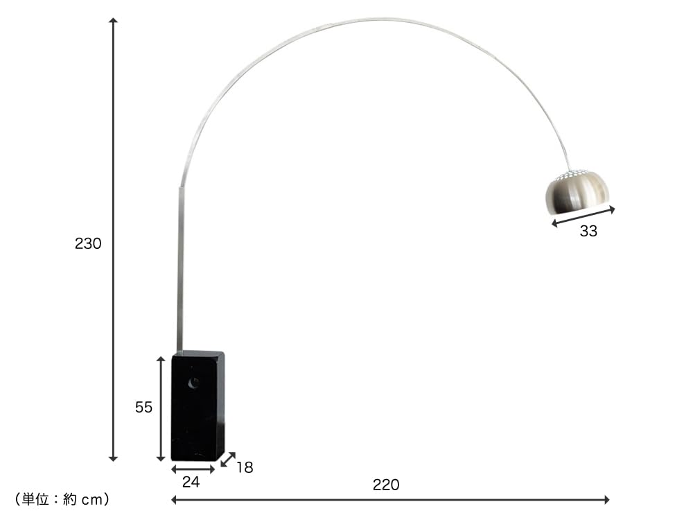Amazon.co.jp : Arco Lamp (アルコランプ) 天然大理石/ホワイト リ