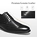 HEEZ Men's Dress Shoes Genuine Leather, Wingtip Oxford for Men Non Slip, Lace up Plain Toe Derby Dress Shoes for Formal, Business, Wedding, Office