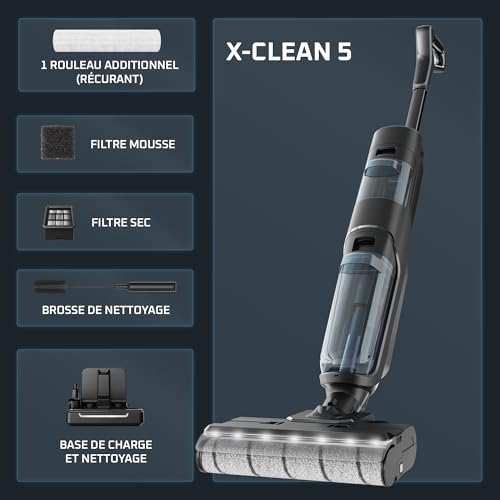 Aspirateur laveur sans fil Rowenta X Clean5 2 en 1 Éclairage LED Auto nettoyage - vue 9